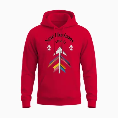 Colorful Directional Arrows Graphic Design Unisex Hoodie - Red