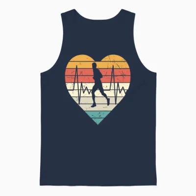 Running Logo Retro Unisex Tank Top - Navy