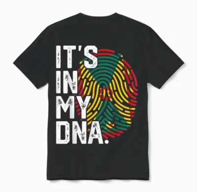 Grenada Roots Drapeau Empreinte Digitale Patriotique Unisex T-Shirt - Black