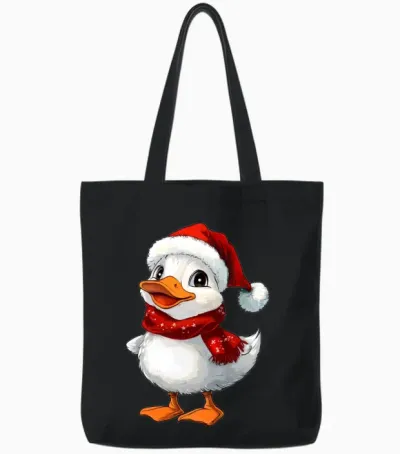Christmas Duck Tote Bags - Black