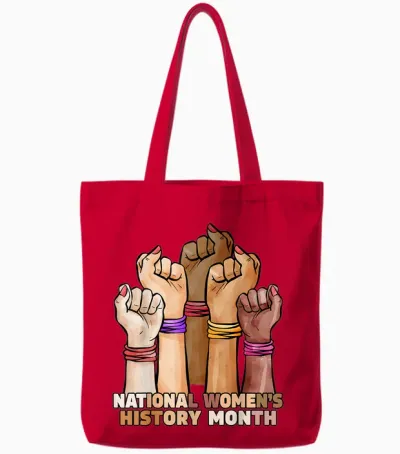 National Womens History Month for Womens History Month Tote Bags - Red