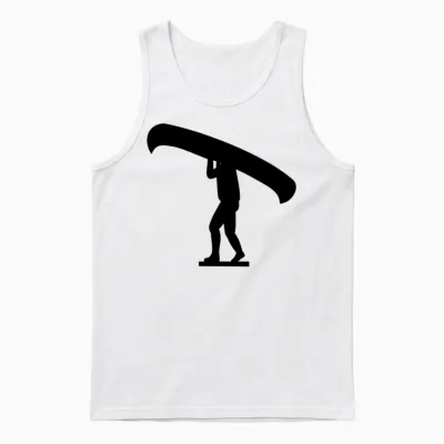 Man Carrying Canoe Unisex Tank Top - White