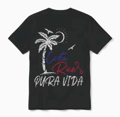 Pura Vida Costa Rica | Costa Rica Traveler Unisex T-Shirt - Black