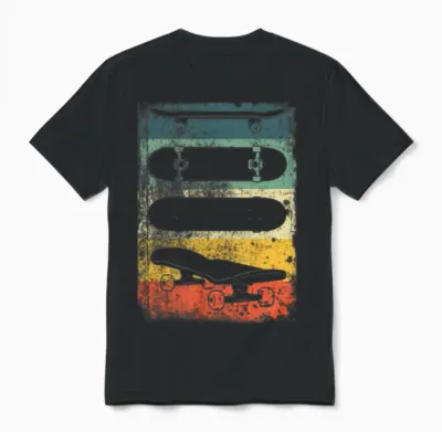 Skate Retro Unisex T-Shirt - Black