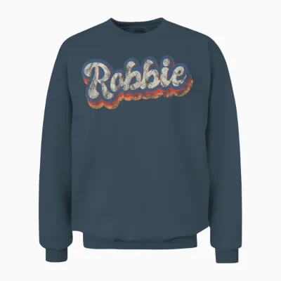 Robbie Personalisiertes Namensshirt Custom Lettering 70er Jahre Unisex Sweatshirt - Dark Heather