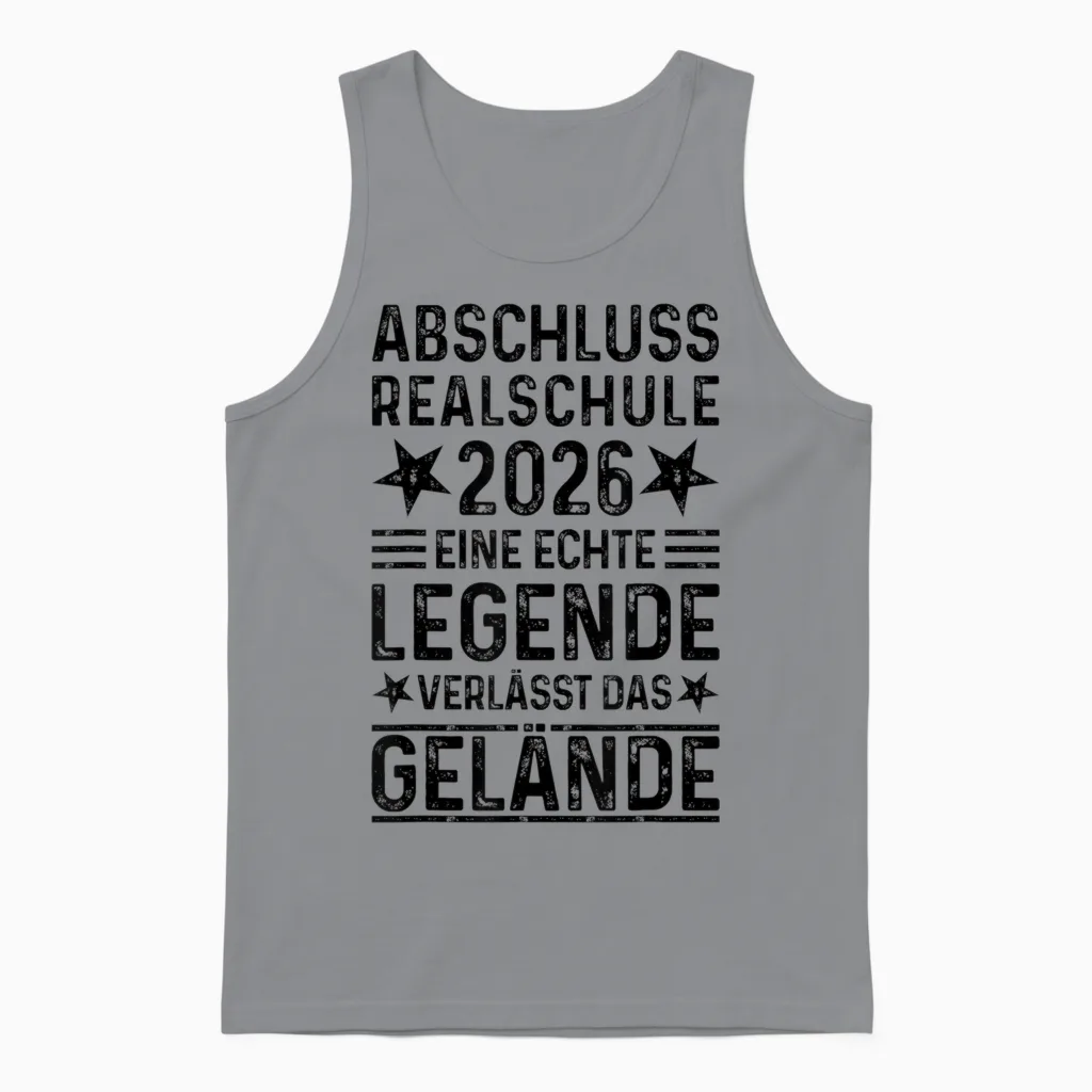 Realschule Abschluss 2026 Eine Legende Verlässt Das Gelände Unisex Tank Top in Sport Grey