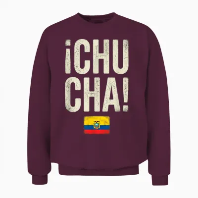 Ecuador Flag Chucha Vintage Graphic Unisex Sweatshirt - Maroon