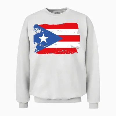 Official Puerto Flag Ricans Boricuas Country Pride Unisex Sweatshirt - White
