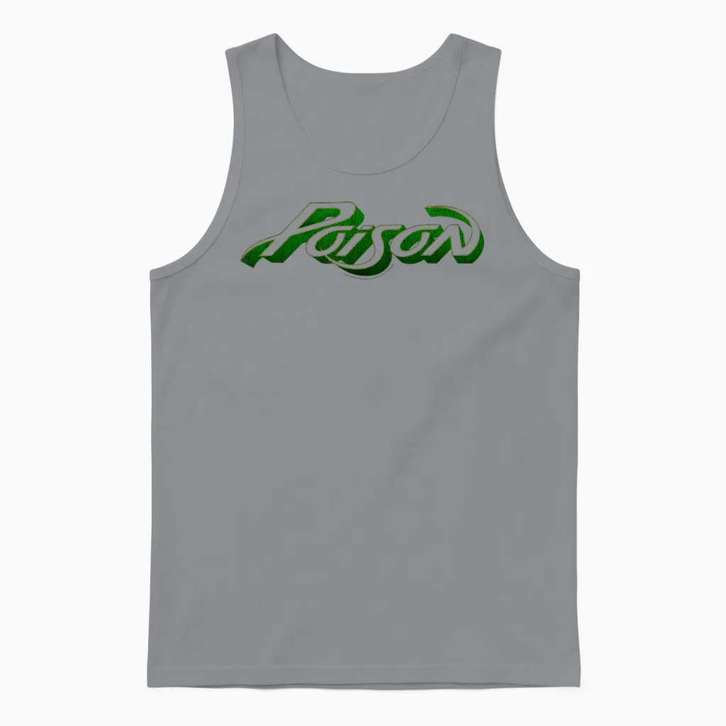 Offizielles Poison Logo Rock Band Heavy Metal Glam Retro Unisex Tank Top in Sport Grey