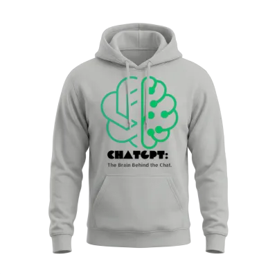 Chatgpt: the Brain Behind the Chat (dark Design) Unisex Hoodie - Ash