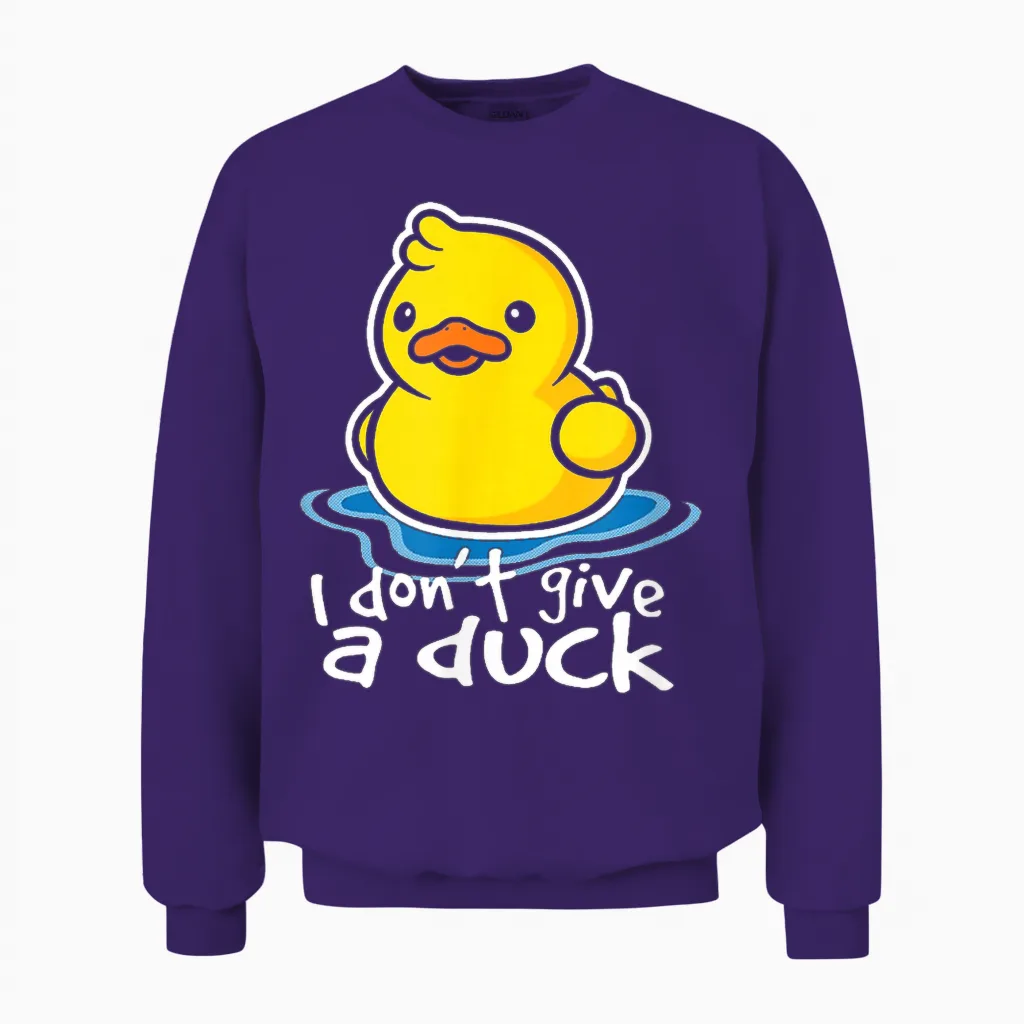 I Don't Give a Duck Lustiges T-Shirt Geschenk Unisex Sweatshirt in Purple
