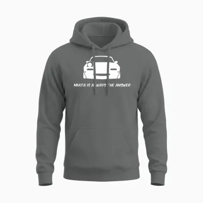 Miata Is Always the Answer Unisex Hoodie - Graphite Heather