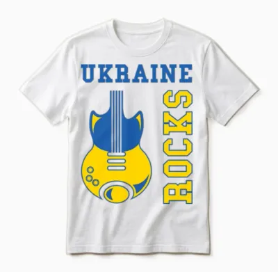 Ukraine Rocks Mic Unisex T-Shirt - White