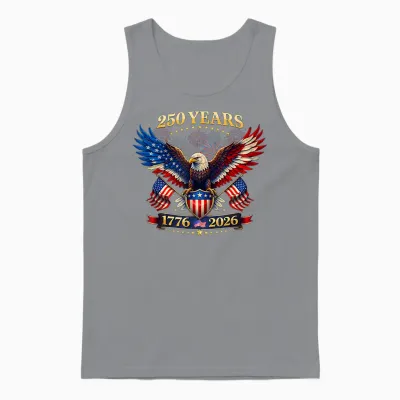 250 Years American 1776 2026 250th 4th July Independence Day Unisex Tank Top - Sport Grey
