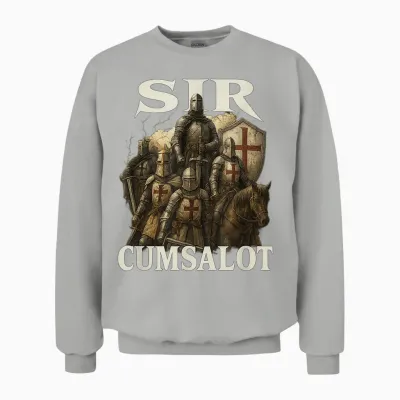 Sir Cumsalot Lustiges Gen Z Brainrot Raunchy Meme Unhinged Y2k Unisex Sweatshirt - Ash