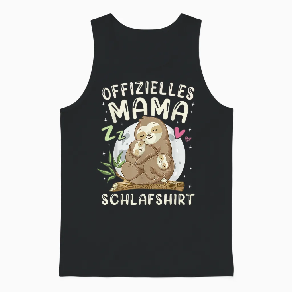 Offizielles Mama Schlafshirt Mutter Und Kinder Faultiere Unisex Tank Top in Black