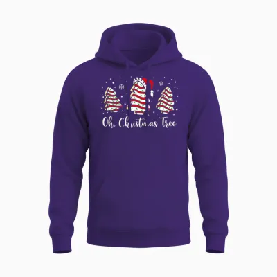Groovy Oh Christmas Tree Cakes Debbie Becky Jen Cake Lovers Unisex Hoodie - Purple