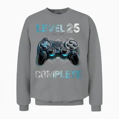 Level 25 Complete Gamer Mann 25. Geburtstag Freigeschaltet Unisex Sweatshirt - Sport Grey