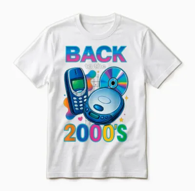 Back to the 2000s Retro Design Vintage Theme Party Unisex T-Shirt - White