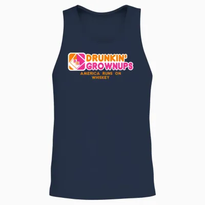 Drunkin Grownups Whiskey Drinker Drinking Alcohol Unisex Tank Top - Navy