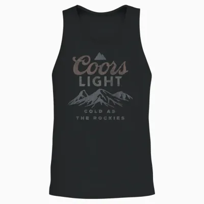 Coors Light Cold as the Rockies Vintage Beer Label Unisex Tank Top - Black