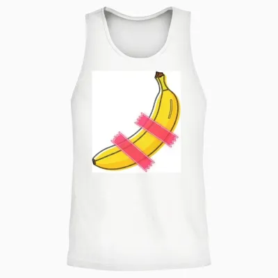 Retro Pop Banana Unisex Tank Top - White