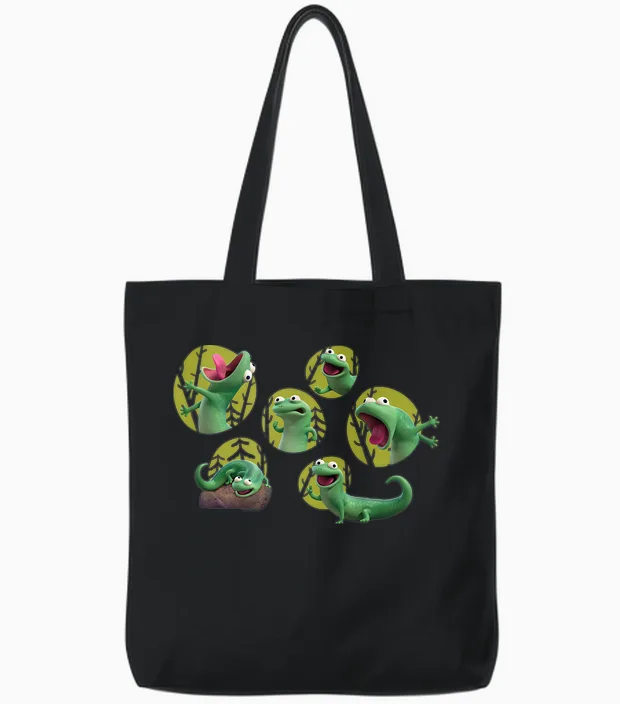 Disney and Pixar's Hoppers Tom Lizard Moods & Funny Faces Tote Bags in Black