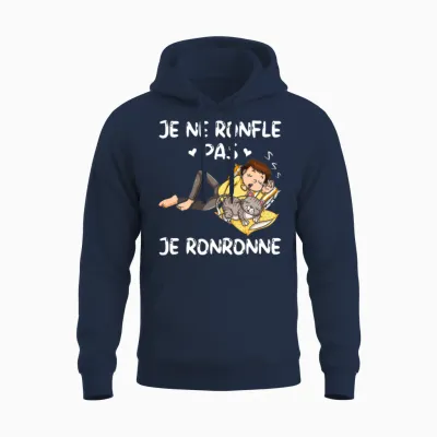 Je Ne Ne Snorfle Je Pas Je Snorne Pyjama Humour Papa Snorer Long Sleeve, Black, S Unisex Hoodie - Navy