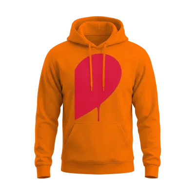 Half Heart Man Unisex Hoodie - Safety Orange