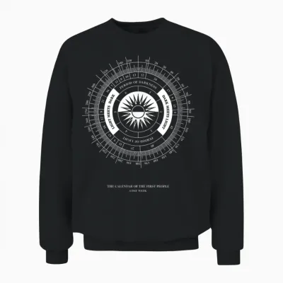 The Calendar of the First People Fringe Unisex Sweatshirt - Black