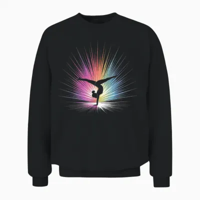 Gymnastik Geschenk Damen Mädchen Kinder Rhythmische Turnen Unisex Sweatshirt - Black