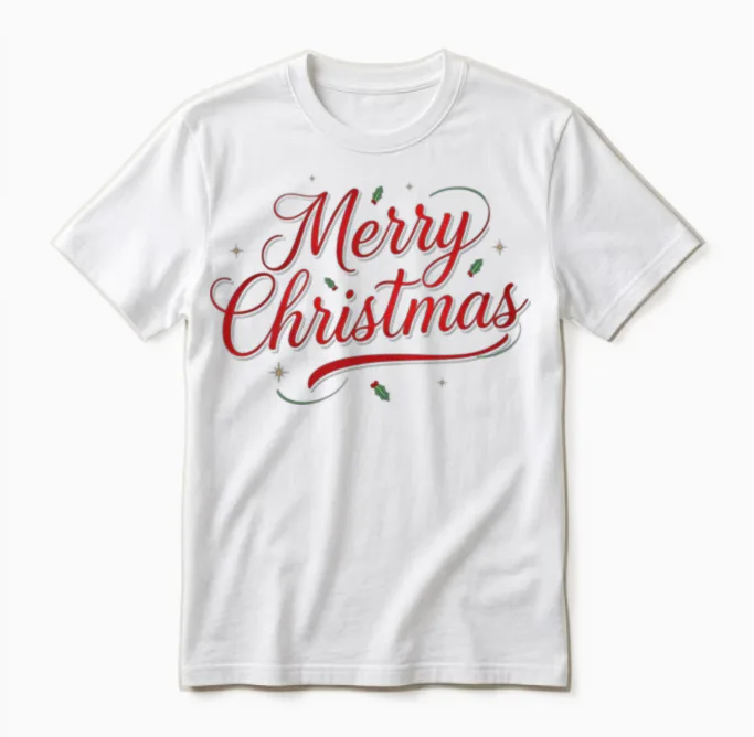Merry Christmas Unisex T-Shirt in White