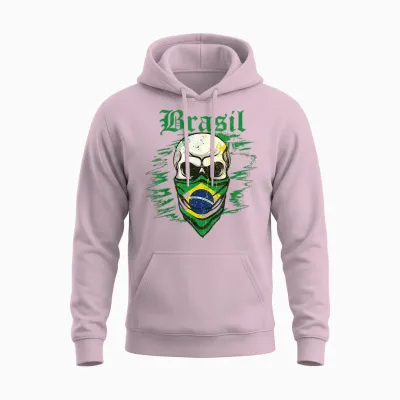 Brésil Cadeau Drapeau Brésil Fan Vintage Samba Brasil Unisex Hoodie - Light Pink