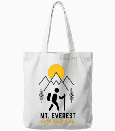 Everest Base Camp Trek Tote Bags - White
