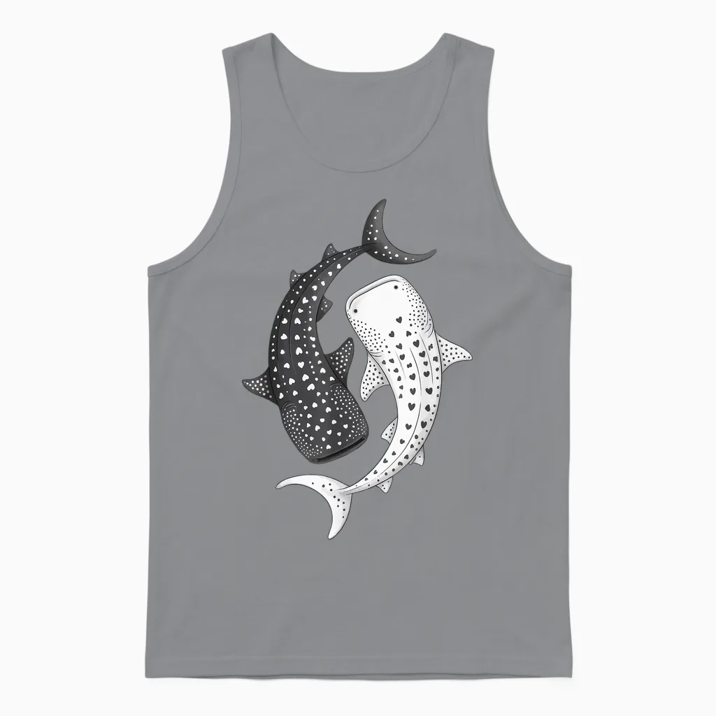 Walhai Yin Yang Meeresbiologie Unisex Tank Top in Sport Grey