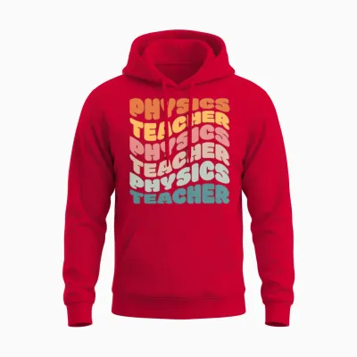 Physics Teacher Vintage Retro Unisex Hoodie - Red