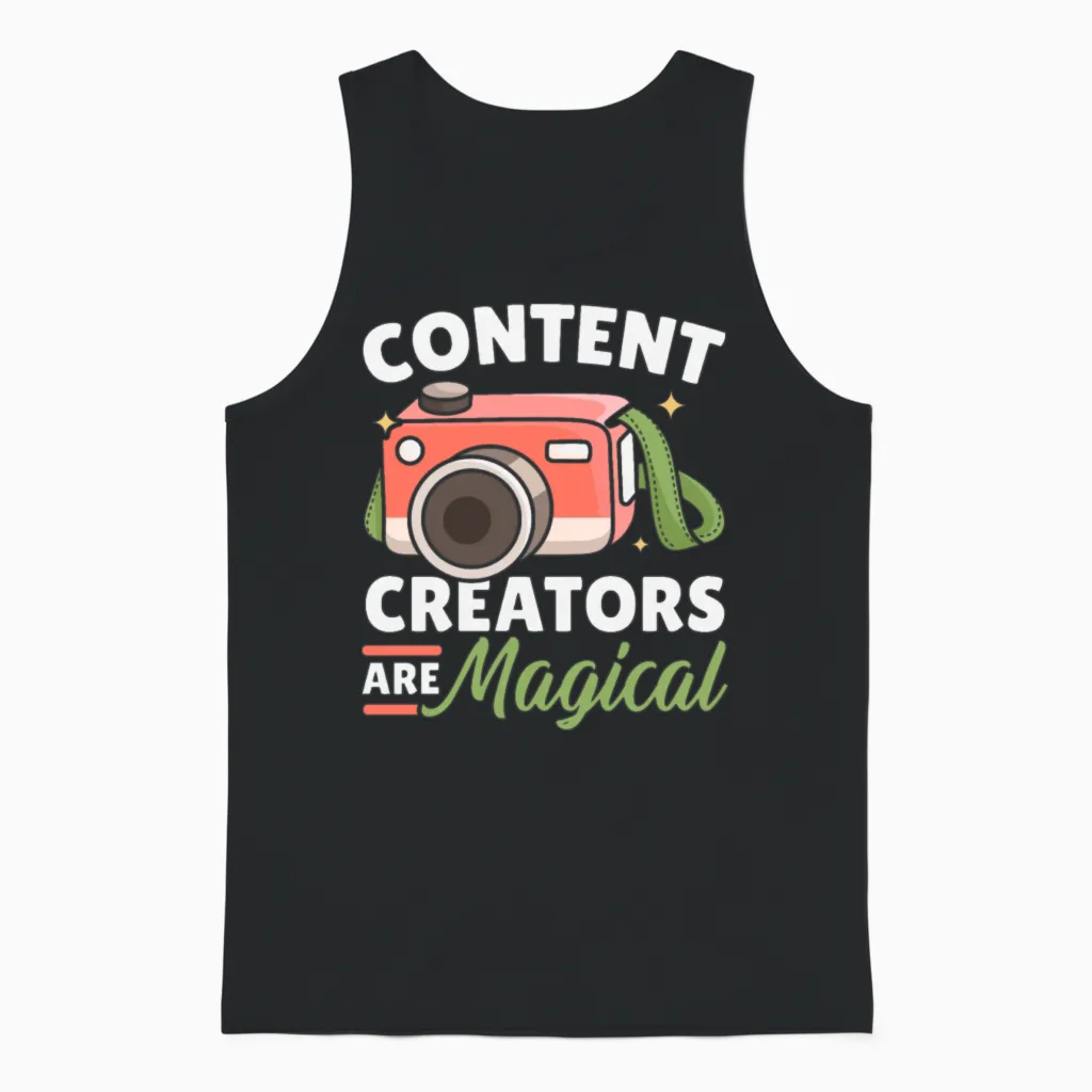 Content Creators Are Magical Social Media Vlogger Unisex Tank Top in Black