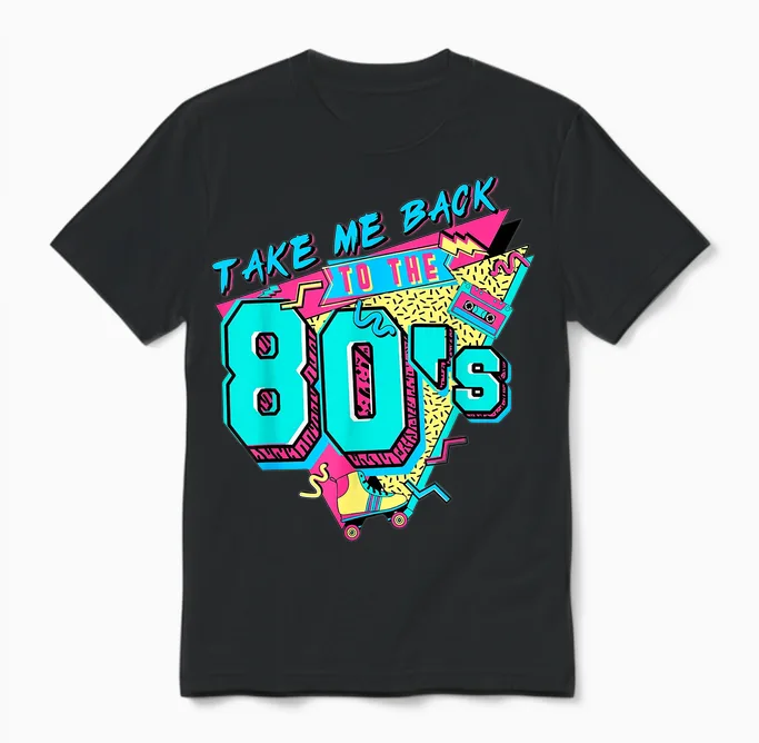 Bringen Sie Mich Zurück in Die 80er Jahre Vintage 1980er Made in the 80ers Lover Unisex T-Shirt in Black