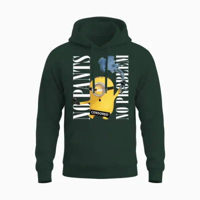 Minions Censored No Pants No Problem Unisex Hoodie - Forest