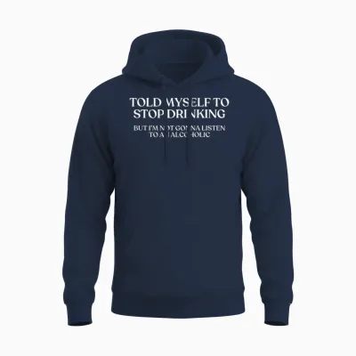 Shirt Funny Drinking Back Unisex Hoodie - Navy