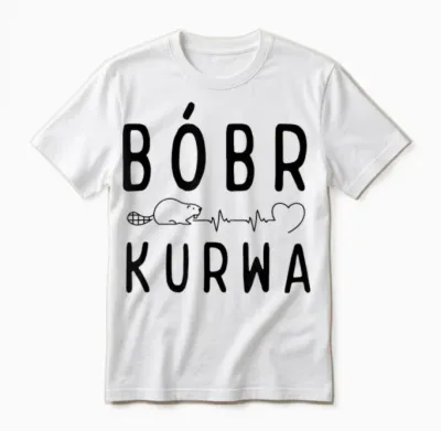 Polish Biber with "bober Kurwa" "yes Pierdole Bobr" T-Shirt, White, S Unisex T-Shirt - White