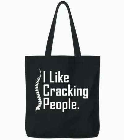 Funny Chiropractor Joke Tote Bags - Black