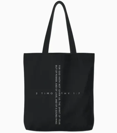 2nd Timothy 1:7 Tote Bags - Black
