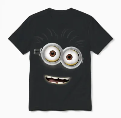 Despicable Me Minions Phil Face Graphic Unisex T-Shirt - Black