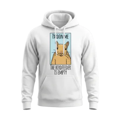 Squirrel Gag Funny Squirrel Lover Unisex Hoodie - White