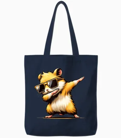 Lustiges Dab Tier Tanzender Dabbing Hamster Meme Tote Bags - Navy