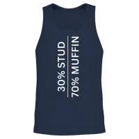 30% Stud, 70% Muffin Unisex Tank Top - Navy – 2