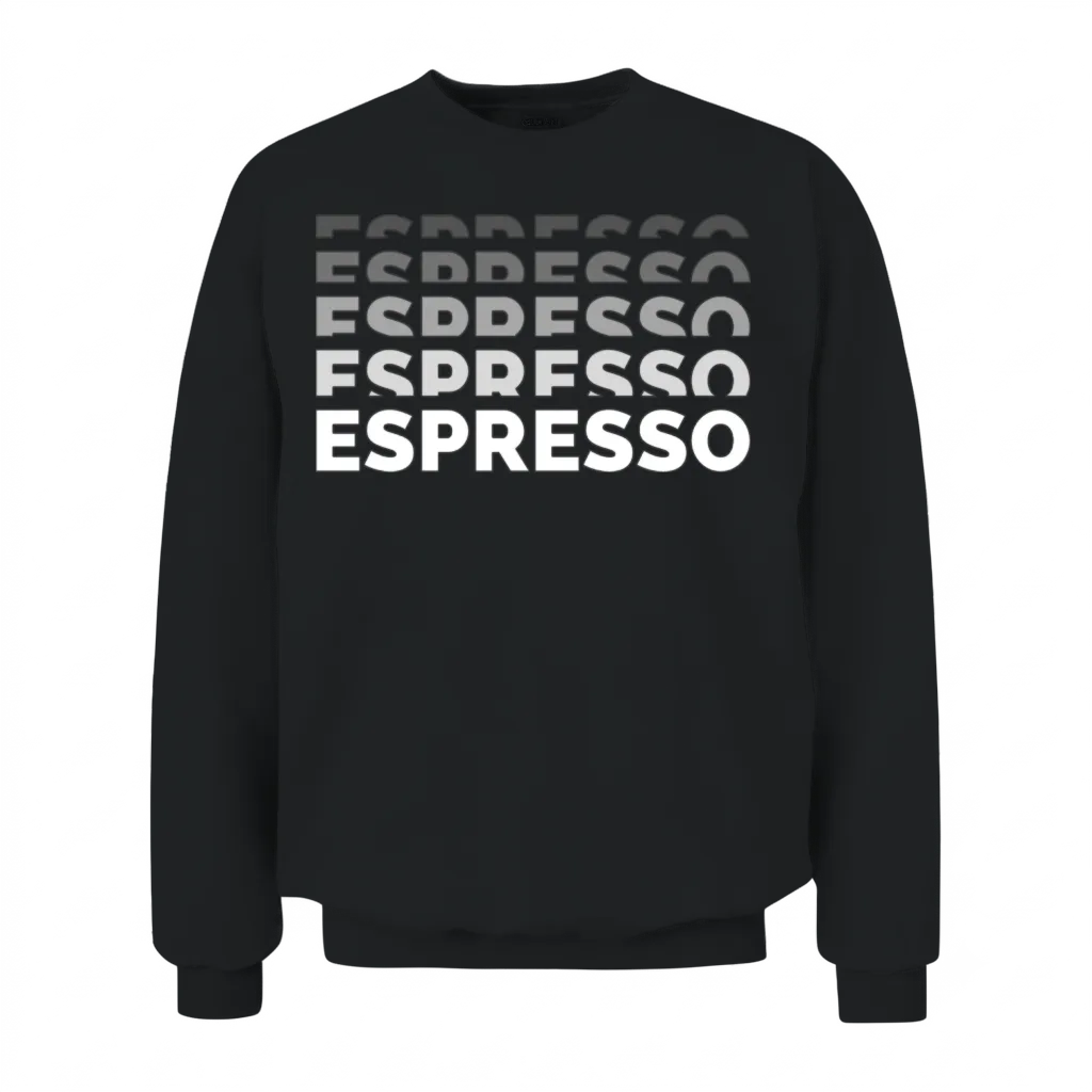 Espresso Coffee Design Unisex Sweatshirt - Black