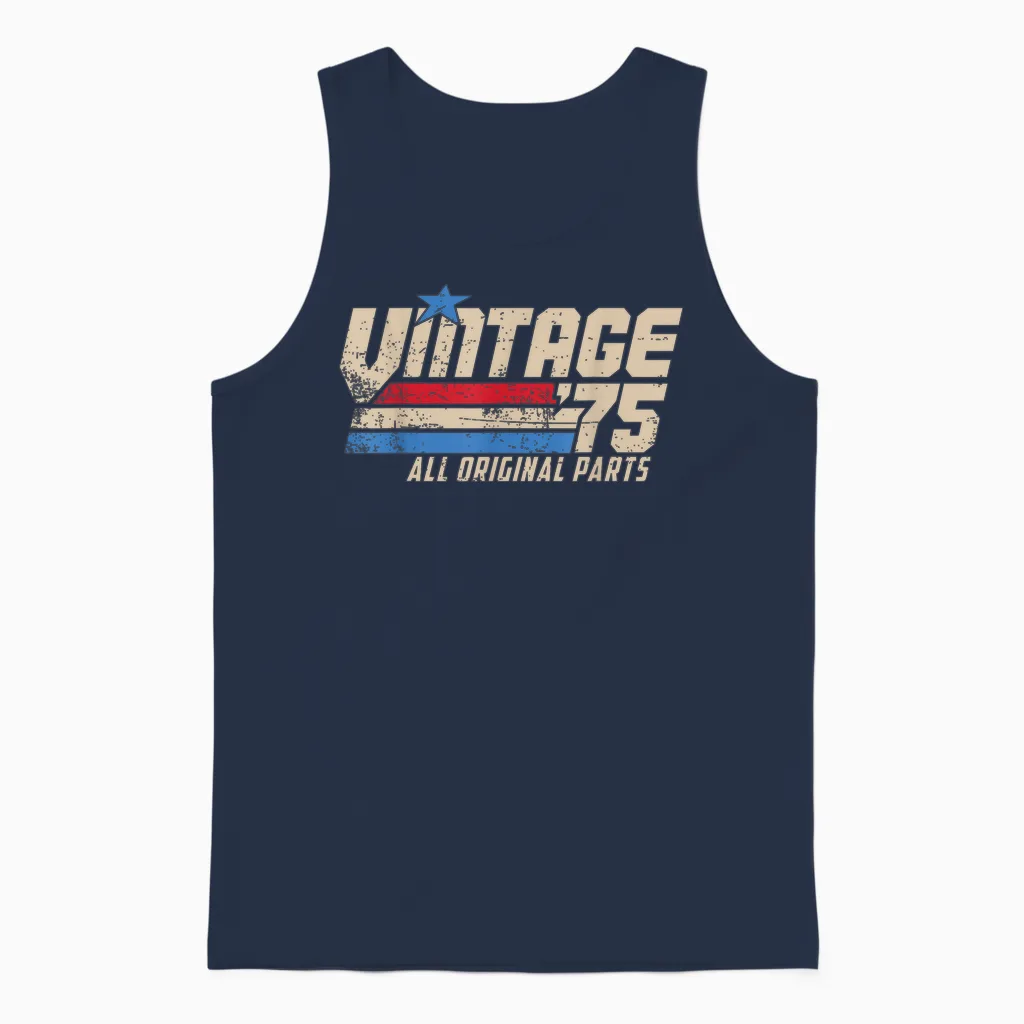Vintage '75 Retro Birthday Top for Men 50th 1975 Dad Usa 50 Unisex Tank Top in Navy