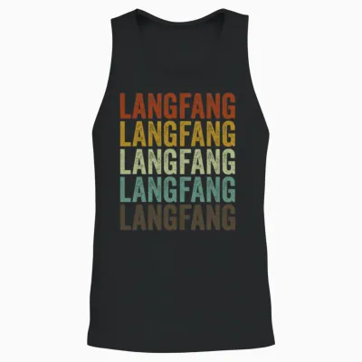Langfang China Retro Vintage Unisex Tank Top - Black